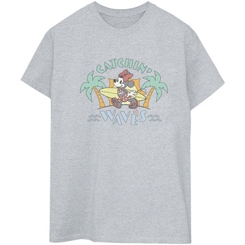 Abbigliamento Donna T-shirts a maniche lunghe Disney Minnie Mouse Catchin Waves Grigio