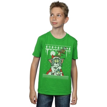 Abbigliamento Bambino T-shirt maniche corte Dessins Animés Christmas Fair Isle Verde