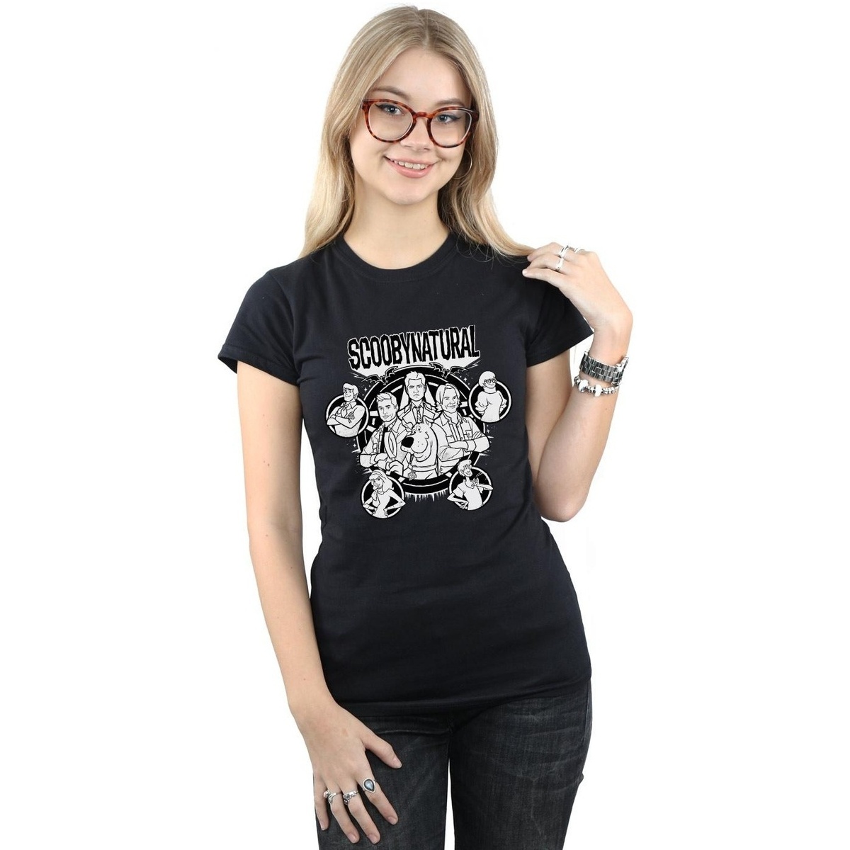 Abbigliamento Donna T-shirts a maniche lunghe Scoobynatural Mono Characters Nero
