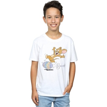 Abbigliamento Bambino T-shirt maniche corte Dessins Animés Egg Run Bianco