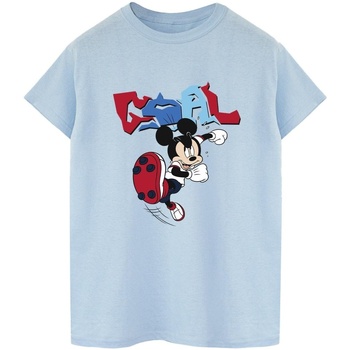 Abbigliamento Donna T-shirts a maniche lunghe Disney Mickey Mouse Goal Striker Pose Blu