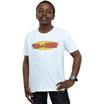 Abbigliamento Bambino T-shirt maniche corte Dessins Animés Inline Logo Bianco