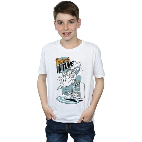 Abbigliamento Bambino T-shirt maniche corte Dessins Animés Perfectly In Tune Bianco
