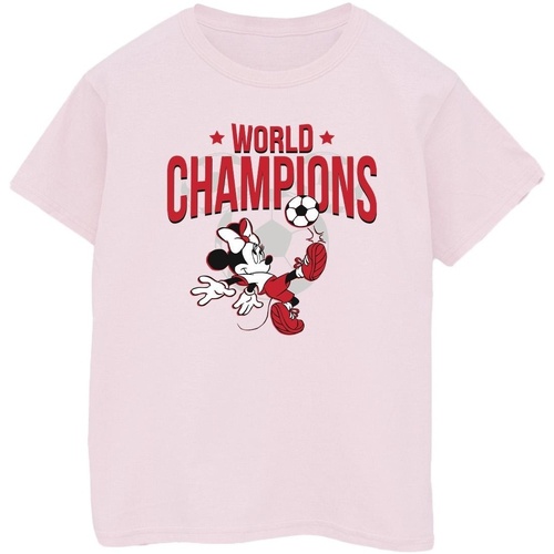 Abbigliamento Donna T-shirts a maniche lunghe Disney Minnie Mouse World Champions Rosso