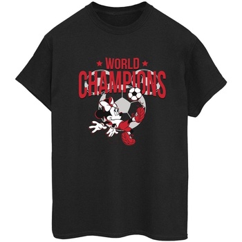 Abbigliamento Donna T-shirts a maniche lunghe Disney Minnie Mouse World Champions Nero
