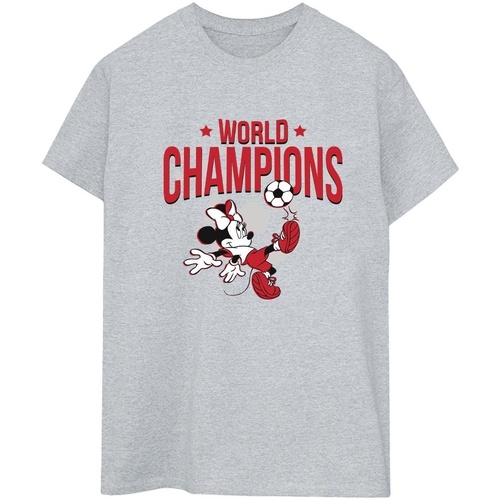 Abbigliamento Donna T-shirts a maniche lunghe Disney Minnie Mouse World Champions Grigio
