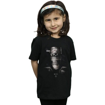 Abbigliamento Bambina T-shirts a maniche lunghe Disney The Mandalorian IG-11 Droid Poster Nero