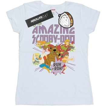 Abbigliamento Donna T-shirts a maniche lunghe Scooby Doo The Amazing Scooby Bianco