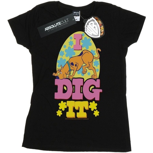 Abbigliamento Donna T-shirts a maniche lunghe Scooby Doo Easter I Dig It Nero