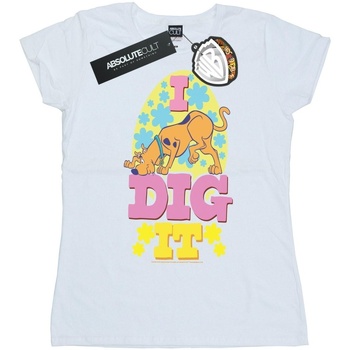 Abbigliamento Donna T-shirts a maniche lunghe Scooby Doo Easter I Dig It Bianco