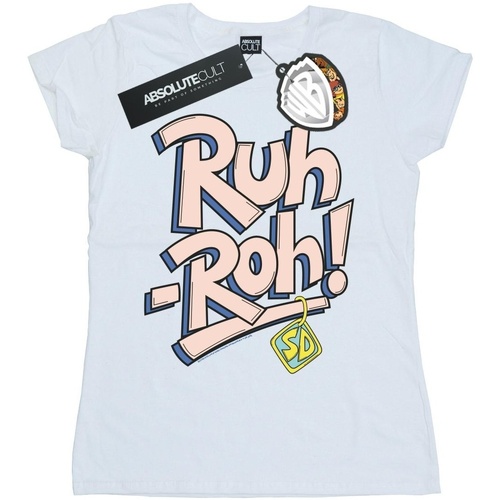 Abbigliamento Donna T-shirts a maniche lunghe Scooby Doo Ruh-Roh Dog Tag Bianco