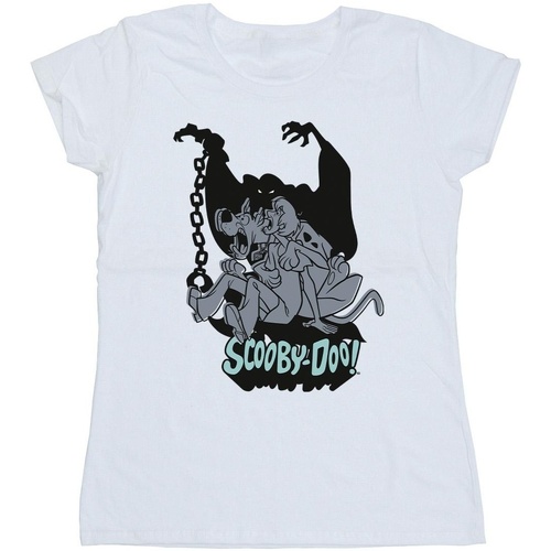 Abbigliamento Donna T-shirts a maniche lunghe Scooby Doo Scared Jump Bianco