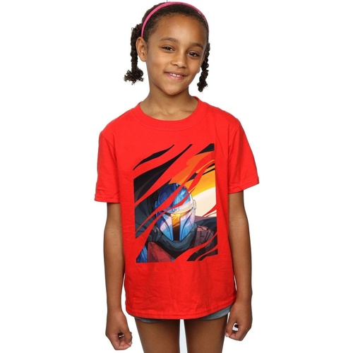 Abbigliamento Bambina T-shirts a maniche lunghe Disney The Mandalorian Glare Rosso
