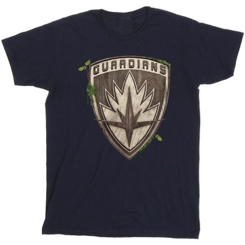 Abbigliamento Uomo T-shirts a maniche lunghe Marvel I Am Groot Guardian Emblem Blu