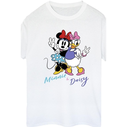 Abbigliamento Donna T-shirts a maniche lunghe Disney Minnie Mouse And Daisy Bianco