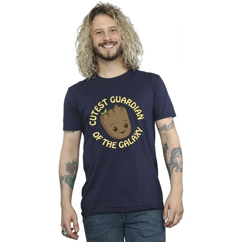 Abbigliamento Uomo T-shirts a maniche lunghe Marvel I Am Groot Cutest Guardian Blu