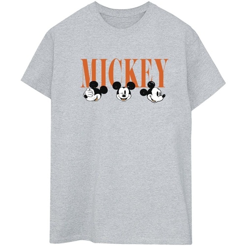 Abbigliamento Donna T-shirts a maniche lunghe Disney Mickey Mouse Faces Grigio