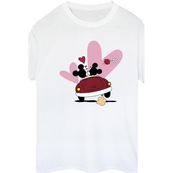 Abbigliamento Donna T-shirts a maniche lunghe Disney Mickey Mouse Car Print Bianco