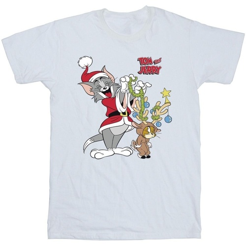 Abbigliamento Bambino T-shirt maniche corte Tom & Jerry Christmas Reindeer Bianco