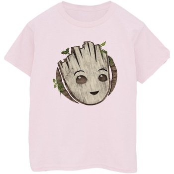 Abbigliamento Uomo T-shirts a maniche lunghe Marvel I Am Groot Wooden Head Rosso
