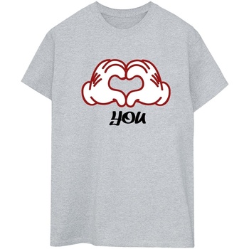 Abbigliamento Donna T-shirts a maniche lunghe Disney Mickey Mouse Love You Hands Grigio