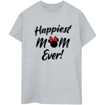 Abbigliamento Donna T-shirts a maniche lunghe Disney Minnie Mouse Happiest Mom Ever Grigio