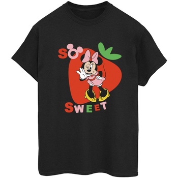 Abbigliamento Donna T-shirts a maniche lunghe Disney Minnie Mouse So Sweet Strawberry Nero
