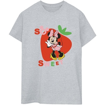 Abbigliamento Donna T-shirts a maniche lunghe Disney Minnie Mouse So Sweet Strawberry Grigio