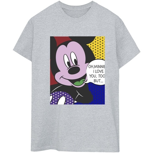 Abbigliamento Donna T-shirts a maniche lunghe Disney Mickey Mouse Oh Minnie Pop Art Grigio