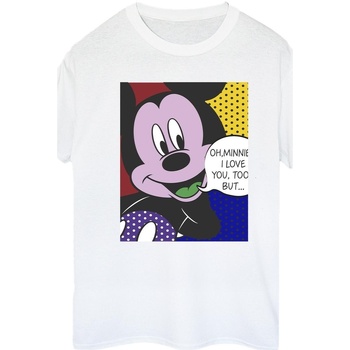 Abbigliamento Donna T-shirts a maniche lunghe Disney Mickey Mouse Oh Minnie Pop Art Bianco