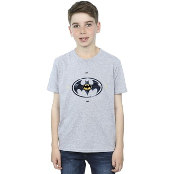 Abbigliamento Bambino T-shirt maniche corte Dc Comics The Flash Batman Metal Logo Grigio