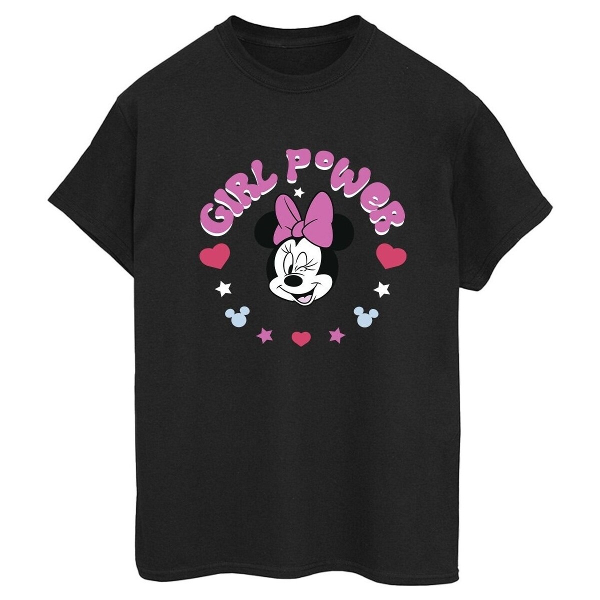 Abbigliamento Donna T-shirts a maniche lunghe Disney Minnie Mouse Girl Power Nero