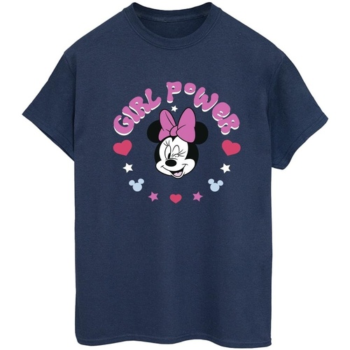 Abbigliamento Donna T-shirts a maniche lunghe Disney Minnie Mouse Girl Power Blu