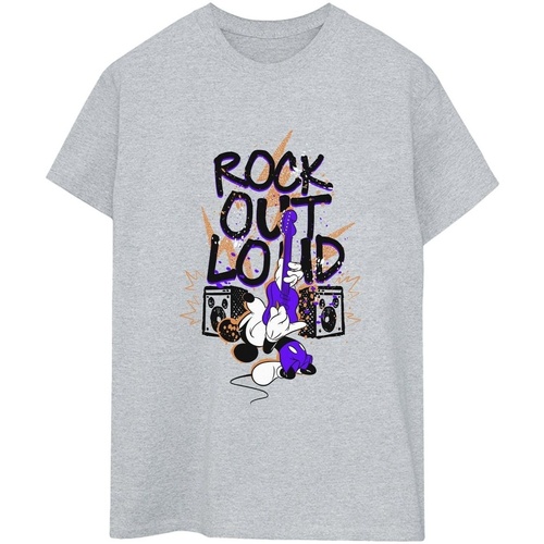 Abbigliamento Donna T-shirts a maniche lunghe Disney Mickey Mouse Rock Out Loud Grigio