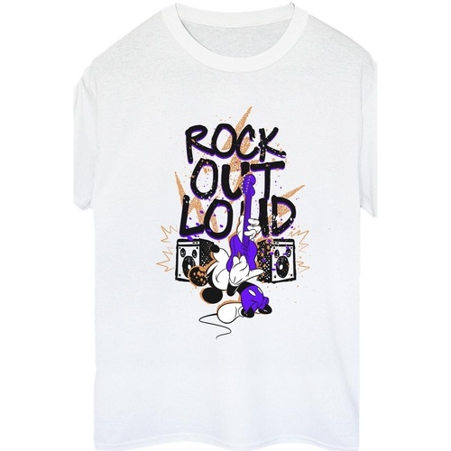 Abbigliamento Donna T-shirts a maniche lunghe Disney Mickey Mouse Rock Out Loud Bianco