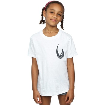 Abbigliamento Bambina T-shirts a maniche lunghe Disney The Mandalorian Rhino Emblem Pocket Print Bianco