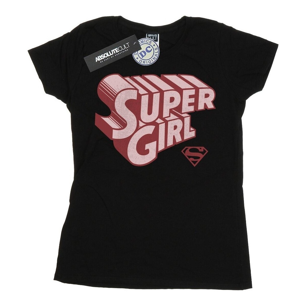 Abbigliamento Donna T-shirts a maniche lunghe Dc Comics Supergirl Retro Logo Nero