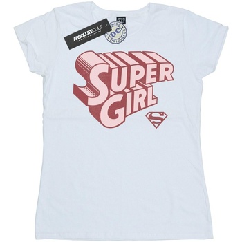 Abbigliamento Donna T-shirts a maniche lunghe Dc Comics Supergirl Retro Logo Bianco