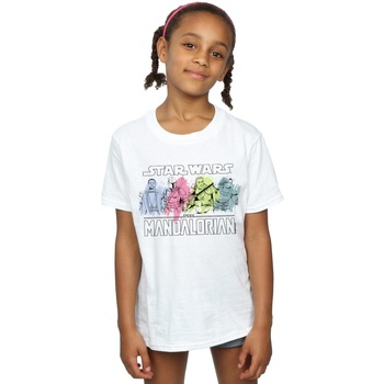 Abbigliamento Bambina T-shirts a maniche lunghe Disney The Mandalorian Character Pose Bianco