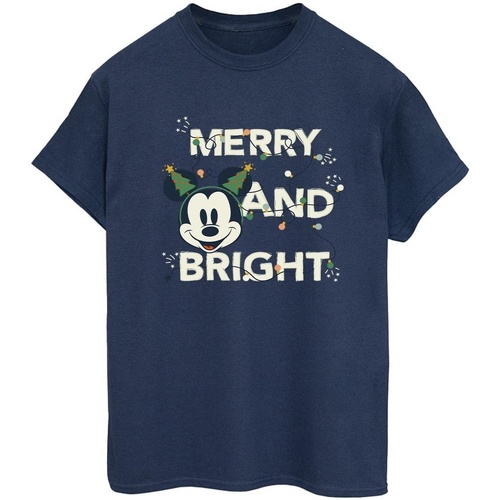 Abbigliamento Donna T-shirts a maniche lunghe Disney Mickey Mouse Merry & Bright Blu