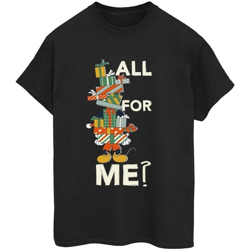 Abbigliamento Donna T-shirts a maniche lunghe Disney Mickey Mouse Presents All For Me Nero