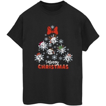 Abbigliamento Donna T-shirts a maniche lunghe Disney Mickey Mouse And Friends Christmas Tree Nero