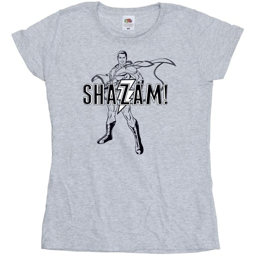 Abbigliamento Donna T-shirts a maniche lunghe Dc Comics Shazam Outline Grigio