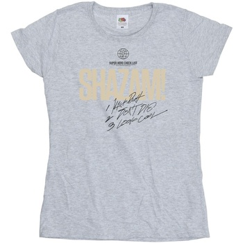Abbigliamento Donna T-shirts a maniche lunghe Dc Comics Shazam Fury Of The Gods Super Hero Checklist Alt Grigio