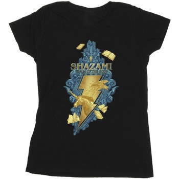 Abbigliamento Donna T-shirts a maniche lunghe Dc Comics Shazam Fury Of The Gods Golden Animal Bolt Nero