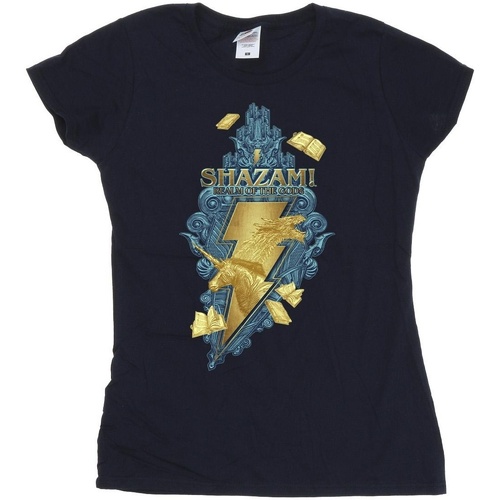 Abbigliamento Donna T-shirts a maniche lunghe Dc Comics Shazam Fury Of The Gods Golden Animal Bolt Blu