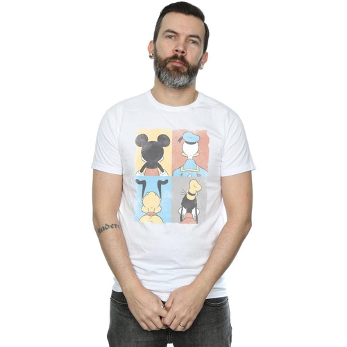 Abbigliamento Uomo T-shirts a maniche lunghe Disney Mickey Mouse Four Backs Bianco