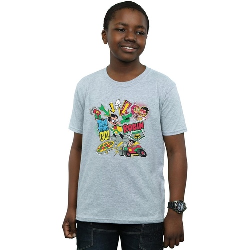 Abbigliamento Bambino T-shirt maniche corte Dc Comics Teen Titans Go Robin Montage Grigio
