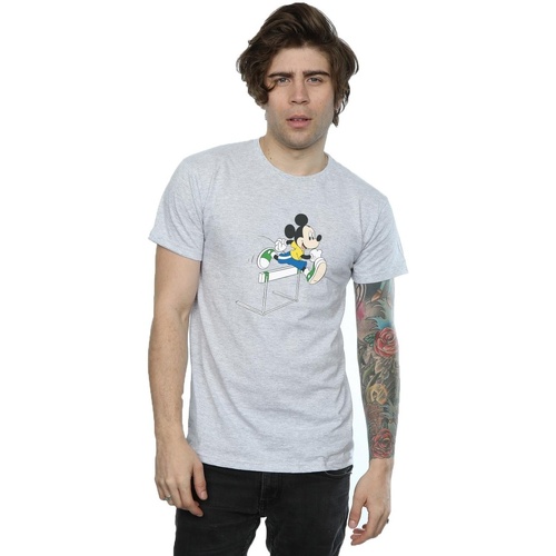 Abbigliamento Uomo T-shirts a maniche lunghe Disney Mickey Mouse Hurdles Grigio
