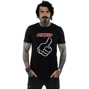 Abbigliamento Uomo T-shirts a maniche lunghe Disney Mickey Mouse Thumbs Up Nero